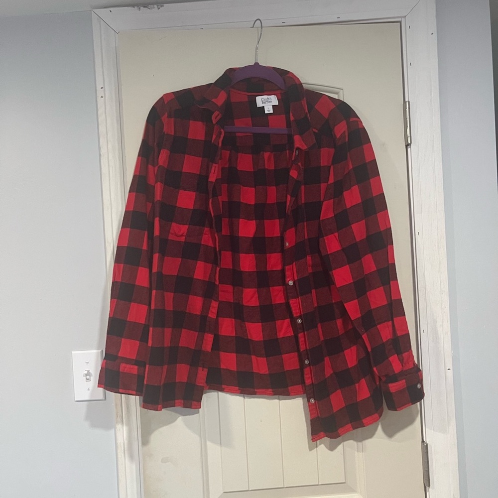 Old Navy Red and Black Checkered Shirt